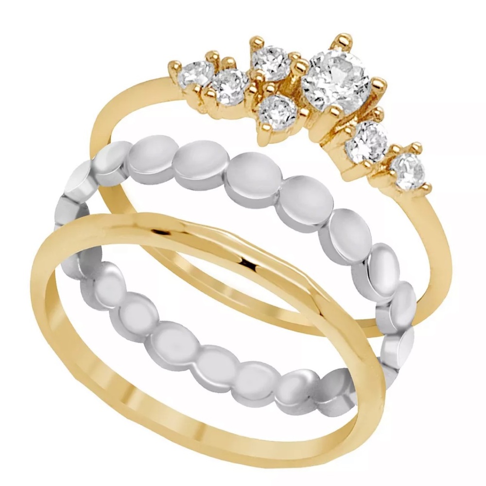 AND NOW THIS
18K Gold Plated and Silver Plated Trio Ring Set